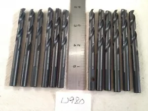 12 NEW 9/32" HIGH SPEED DRILL BITS 3-3/4" OVERALL LENGTH. USA MADE HSS. {U980} - Picture 1 of 2