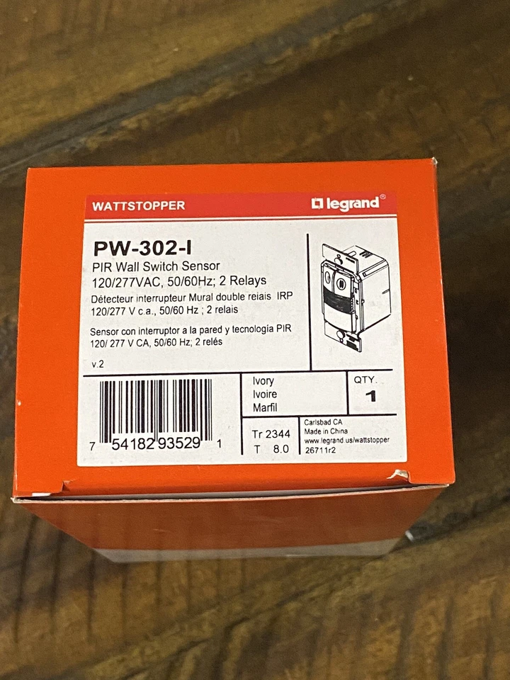 Legrand WattStopper PW-302-IPIR Wall Switch Sensor 120/277VAC Ivory - Image 1 of 1