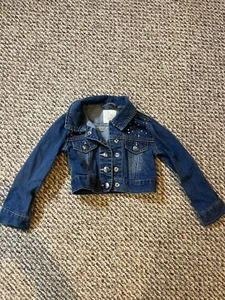 est. 1989 Place Blue Jean Denim Jacket Sequins Bling Girls Size 4 - Picture 1 of 6