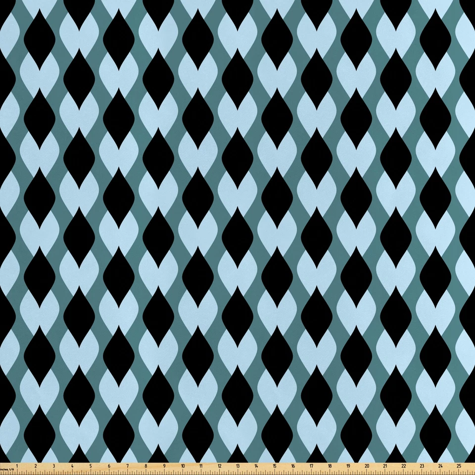 Geometrisch Satin Stoff als Meterware Surreal-Blatt-Muster - Bild 1 von 1