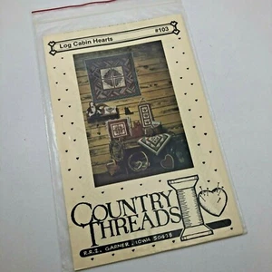 NOS 1984 Country Threads Quilt Pattern LOG CABIN HEARTS #103 - Picture 1 of 3