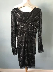 Topshop dress size 10 back sequin beaded low back evening party - Picture 1 of 12