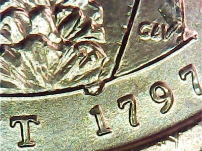 Presidential Dollar Error Obverse Die Chip 2007 P John Adams - Image 1 of 3