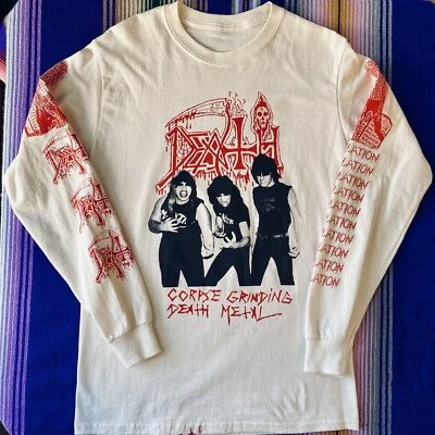 DEATH Band L/S T-Shirt XS/S CUSTOM MADE Scream Bloody Gore Corpse Grinding Metal - Image 1 of 4