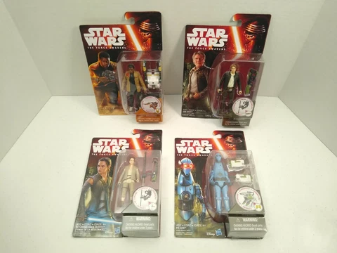 Star Wars: Force Awakens FINN/HAN SOLO/REY/PZ-4CO Brand New! Figures HASBRO Cover