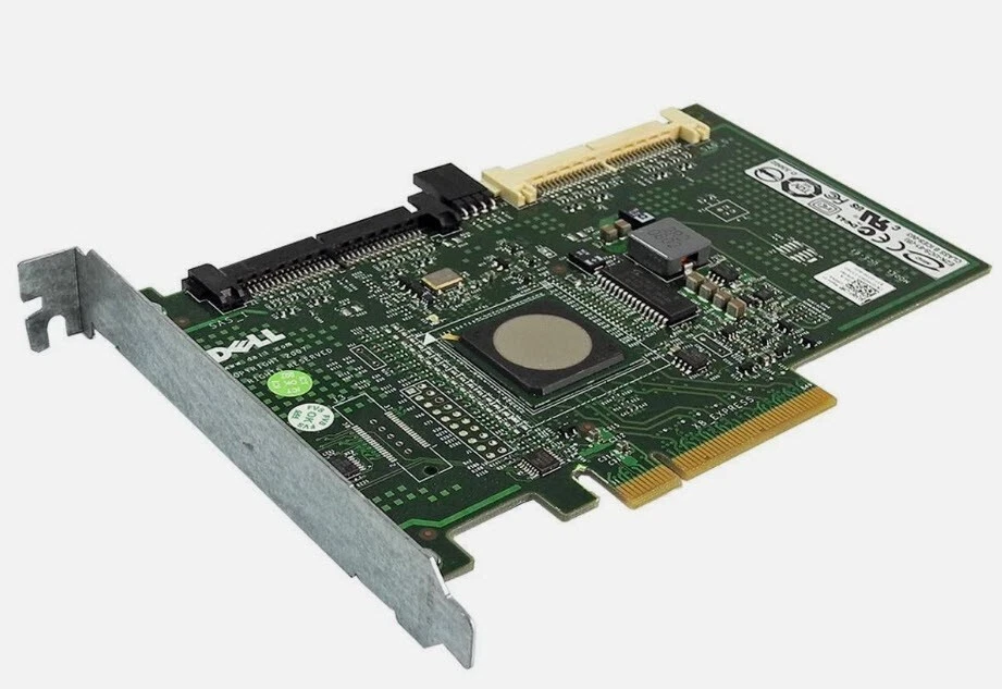 DELL 0JW063 6/IR SAS SATA Raid Controller PCI-E x8 senza Cavo 0GH897 HD SCSI - Immagine 1 di 1