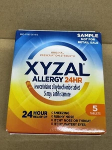 XYZAL Allergy 24hr Relief Tablets 5 Pack Sampler Size In Date - NIB - Picture 1 of 3