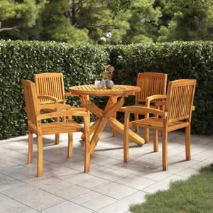 5-tlg. Garten-Essgruppe Massivholz Teak - Bild 1 von 10