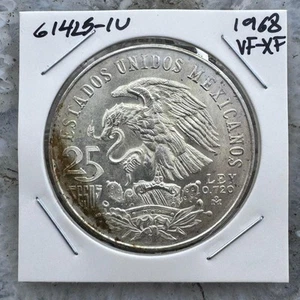 1968 Mexico 72% Silver Olympic Games 25 Pesos VF-XF #61425-1U - Picture 1 of 4