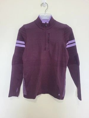 Sudadera para mujer Smartwool Intraknit Merino Tech 1/4 cremallera nueva sin etiquetas berenjena talla S Foto 1 de 4