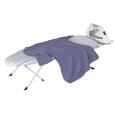 Tabletop Ironing Board Foldable with Iron Rest, Compact Steel Frame, Blue - Image 1 of 4