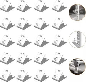 20 Pack Stainless Steel Freezer Shelf Clips for Fridge Support - Picture 1 of 6