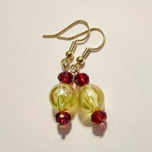 Pendientes con cuentas amarillas y rojas - Imagen 1 de 3