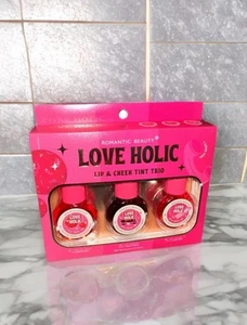 Love Holic Lip & Cheek Tint Set 3pc Romantic Beauty Blush Stain Trio New Sealed - Picture 1 of 4