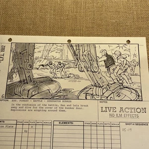 STAR WARS RETURN OF THE JEDI Storyboards Filmrequisiten George Lucas Han Solo Lea - Bild 1 von 6