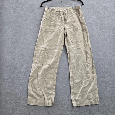 INC International Concepts Women Pants 4 Beige Linen Wide Leg 28" Inseam - Image 1 of 4