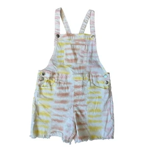 Girls Garanimals 365 Overalls Kids 10 Pink Yellow Tie-dye Sporty Spring Easter  - Picture 1 of 6