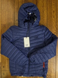 QLZ Winter Jacket Blue Lined with Camo Fleece Boys Size 10 New - Picture 1 of 8