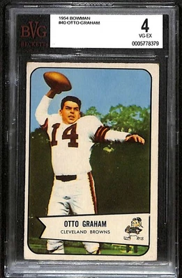 1954 Bowman #40 Otto Graham HOF  BVG 4 VGEX C101537 - Image 1 of 3