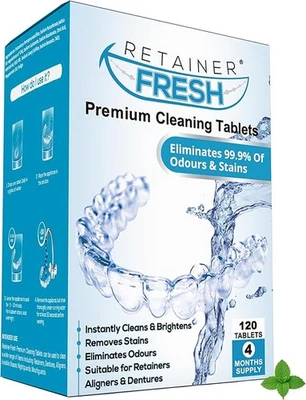 Retainer Cleaner Tablets - 120 Tablets 4 Month Retainer Fresh - Retainer Cleanin