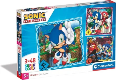 Sonic Puzzle 3 x 48 Teile Sonic The Hedgehog Puzzle ab 5 Jahren