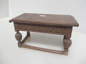 Vintage Wooden Novelty Small Jacobean Table Storage Box Tub Carved Wood Old - Picture 1 of 15