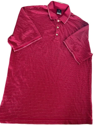 Camisa polo de golf Nike Dri-Fit para hombre L rayas rojas y blancas Foto 1 de 4