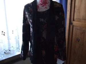 Klaus Modelle Pullover schwarz / multicolor mit Schal Gr. 50 - neuwertig - Bild 1 von 6