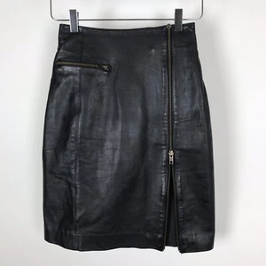 DE COLECCIÓN ESTADO DE CLAUDE MONTANA Falda Lápiz Cuero Negro Avant Garde EU 36 EE. UU. 4 - Imagen 1 de 9