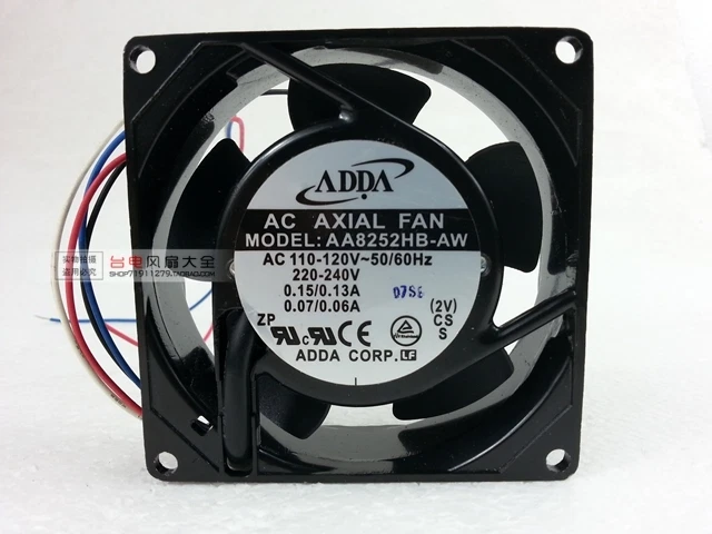 ADDA 8025 220V 110V Dual Voltage AA8252HB-AW Cabinet Double Ball Cooling Fan  - Image 1 of 4