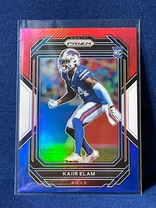 2022 Prizm Kaiiir Elam RC Rookie rot weiß & blau Prizm SP #374 Büffelrechnungen - Bild 1 von 3