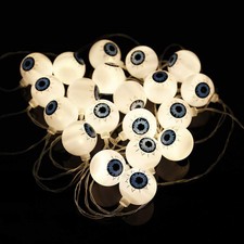 Catena di luci a LED per occhi 3D, Halloween, 3 m, 20 LED, Occhi