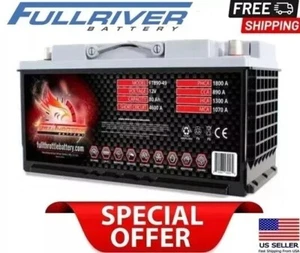 New Battery FULLRIVER AGM BCI Group 49/L5/H8 CCA 890 Reserve Capacity 230 AMP 80 - Picture 1 of 4
