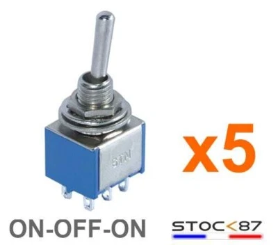 937B# 5pcs interrupteur à levier 2 circuits 2 positions MTS-203 toggle switch