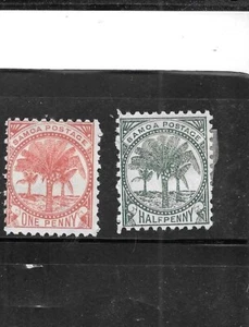 SAMOA SC#10-11 MH 1897-99 OLD VF PALM TREES DEFINITIVES CLASSIC STAMP PAIR - Picture 1 of 1