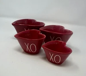 Rae Dunn New Red Heart Measuring Cups, Rae Dunn Valentine MCs, Rae Dunn Measuri - Picture 1 of 7