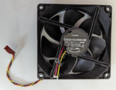 SUNON EE92251S3-D020-C99 90mm x 25mm Cooling Fan DC 12V 1.26W 3Pin  - Image 1 of 2