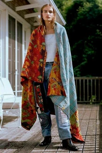 Reversible Kantha Quilt Indian Vintage Handmade twin Blanket Throw Patchwork - Picture 1 of 9