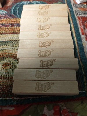Jenga Lot of 10 Replacement Pieces Milton Bradley Wood Blocks Puzzle Stack Game - Image 1 of 2