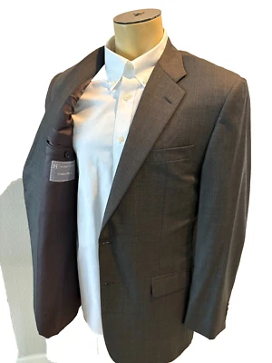 Hickey Freeman Men's Blue/Grey Windowpane 2 Button Sport Jacket Size 42L $998 - Image 1 of 4