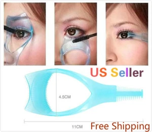3 in 1 Wimpernschablone Mascara Schutz Lockenwickler Applikator Kamm Pinsel Kosmetik Werkzeug - Bild 1 von 3