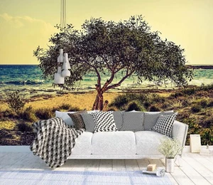 3D Strand Bäume H7664 Tapete Wandbild Selbstklebend Abnehmbare Aufkleber Erin - Picture 1 of 11