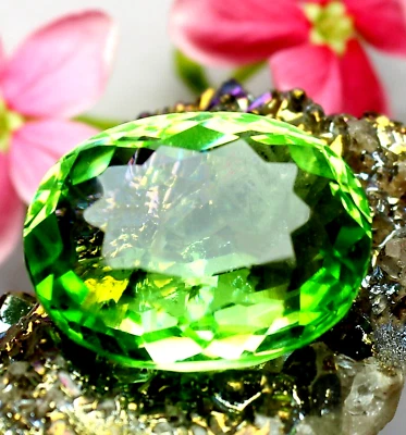 Large 74.80 Ct. Green Peridot Oval Cut Faceted Loose Gemstone Gifts for Women - Image 1 of 4