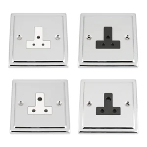 A5 Products POLIERTES CHROM Trimline Pin Buchse 1 Gang 2 AMP 5 AMP - Bild 1 von 5
