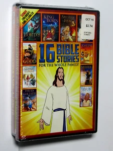 16 Bible Stories Animated Family NEW (DVD + Sing-A-Long) Christian Movies + FREE - Foto 1 di 3