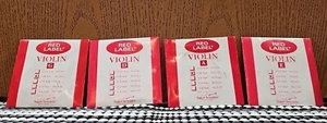 🎻NOS Red Label Violin Single String 1/8 Set of 4 G D A E - Picture 1 of 5
