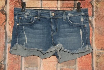 Pantalones Cortos de Jean Bebe 2b Envejecidos Juniors Damas Talla 29 Cortes Tachonados Foto 1 de 4