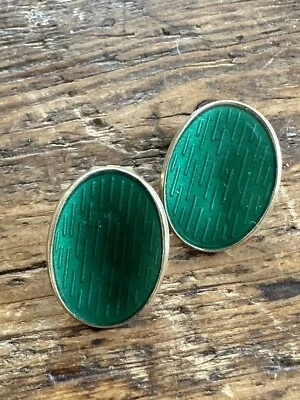 Orecchini Albert Scharning argento sterling smalto verde Norvegia norvegese v... - Immagine 1 di 4