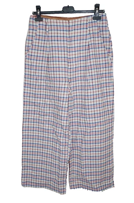 MAISON SCOTCH&SODA talla L? PANTALONES A CUADROS PANTALONES PIERNA ANCHA MARFIL FORMAL FRENTE PLANO Foto 1 de 4