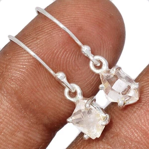 Natural Herkimer Diamond - USA 925 Sterling Silver Earrings Jewelry CE40423 - Picture 1 of 1